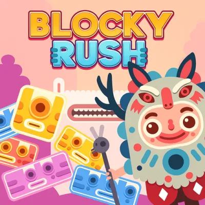 Blocky Rush is a light-hearted puzzle game where you control colorful blocks to clear rows and score points. It's easy and fun to play, but you have to think strategically to win. This makes the game both relaxed and difficult.