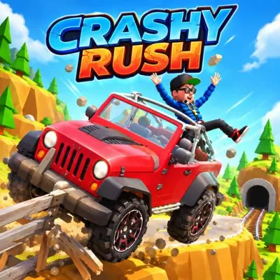 Crashy Rush is a physics based driving game, where a car is losing its brakes and goes down a hillside at ever more unmanageable speeds.