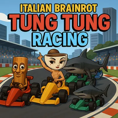 Italian Brainrot Tung Tung Racing – a racing game not for the average person. This is a journey of humor and adventure, where logic is thrown out the window and speed is the only rule.