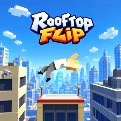 Rooftop Flip isn't about turning over on a rooftop. The true test is when the character has to fly through a gap, spin through the air and land on a moving target. Arcade Game: This arcade game is based on physics and makes every jump a matter of force, inertia and time.