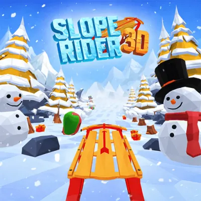 Slope Rider 3D In The Challenging Winter Skiing Game, Players Must Navigate Perilous Slopes And Avoid Obstacles.