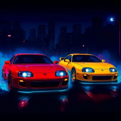 Two Supra Drifters is a dramatic 2-player drift racing game where you and your friends will compete in intense competitions on three fiery winding roads. No need for maximum speed, just skillful steering skills, you can still make your opponents leave in the dust with each perfect drift.